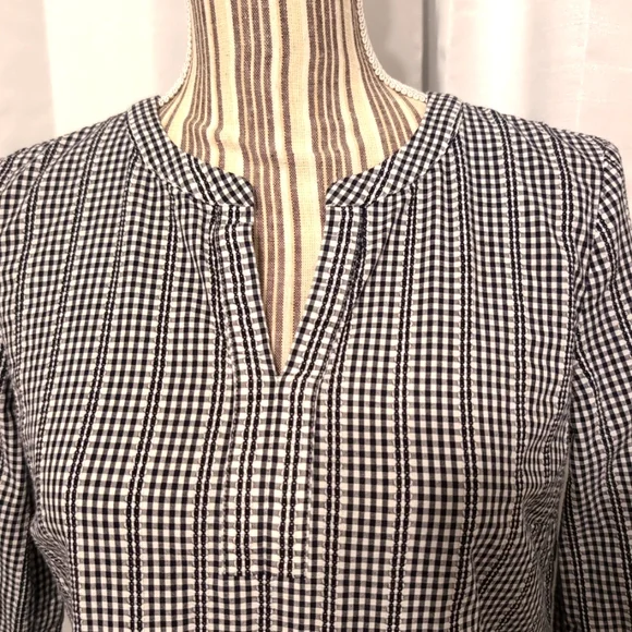 Talbots Women's Black and White‎ Checkered Women's Top Size Small - Picture 2 of 11